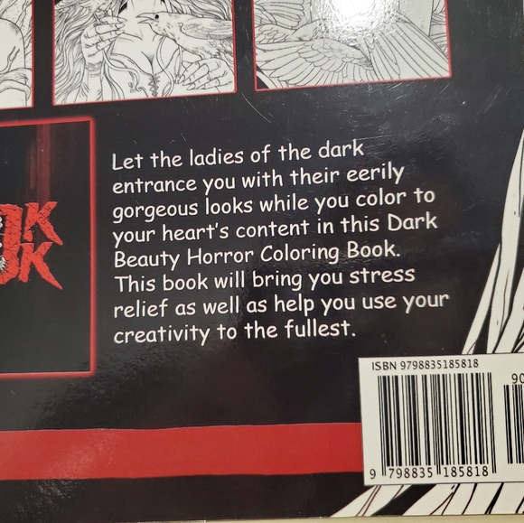 Dark Beauty Gothic Adult Coloring Book Horror Coloring Pages NWT - Picture 3 of 3